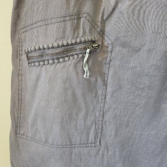 Truly By Part Two Gray Cotton Lurex SleevlessShimmery Mini Pockets Zippers US 10 - Picture 2 of 16